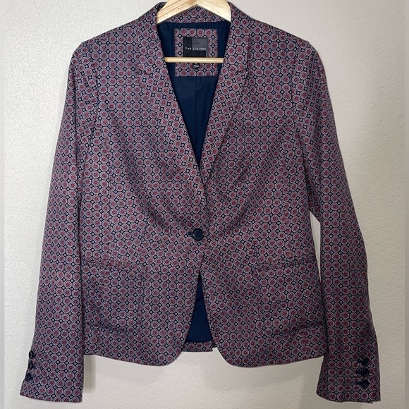 The Limited Satin Blazer Medallion Patterned Single Breasted Size Medium - Picture 1 of 10